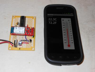 Nexus S running Bluetooth temperature app