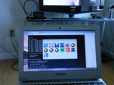 Chromebook running TV remote app