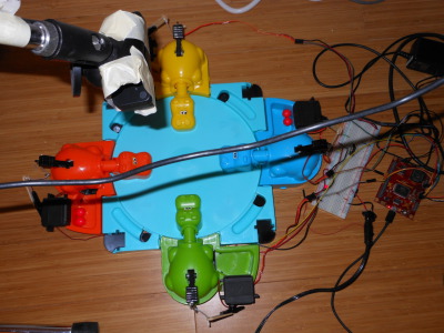 Hungry Hungry Hippos with the electronics.