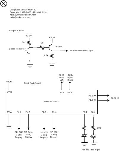 RC car drag racing Christmas tree schematic