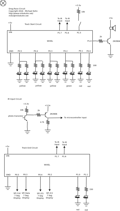 Remote control RC car drag racing Christmas tree schematic for Wixels