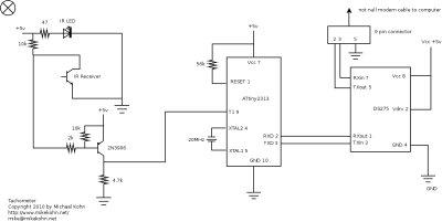 R/C propeller tachometer schematic