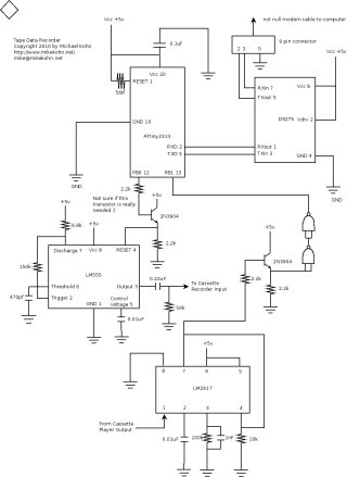 Tape data recorder circuit