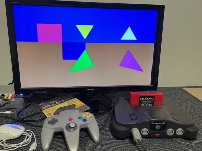 Nintendo 64 running sample_no_rsp.asm