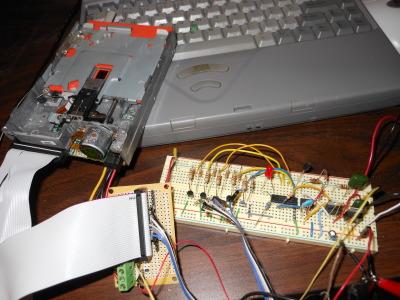 Floppy disk music MSP430 circuit