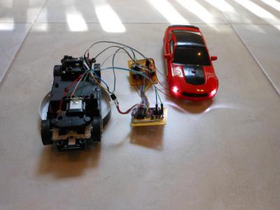R/C car with IR circuit with headlights