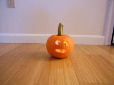 Halloween pumpkin with LED candle