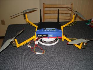 Linksys WRT54G quadcopter testing