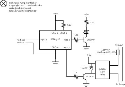 Fish tank pump control schematic