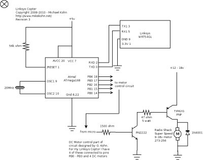 Linksys WRT54G quadcopter schematic